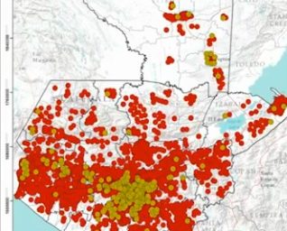 Este mapa muestra el impacto del coronavirus en Guatemala