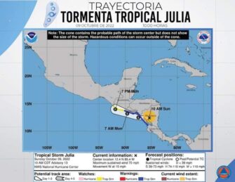 Previo a entrar al país: Ahora Jullia se degrada a tormenta tropical