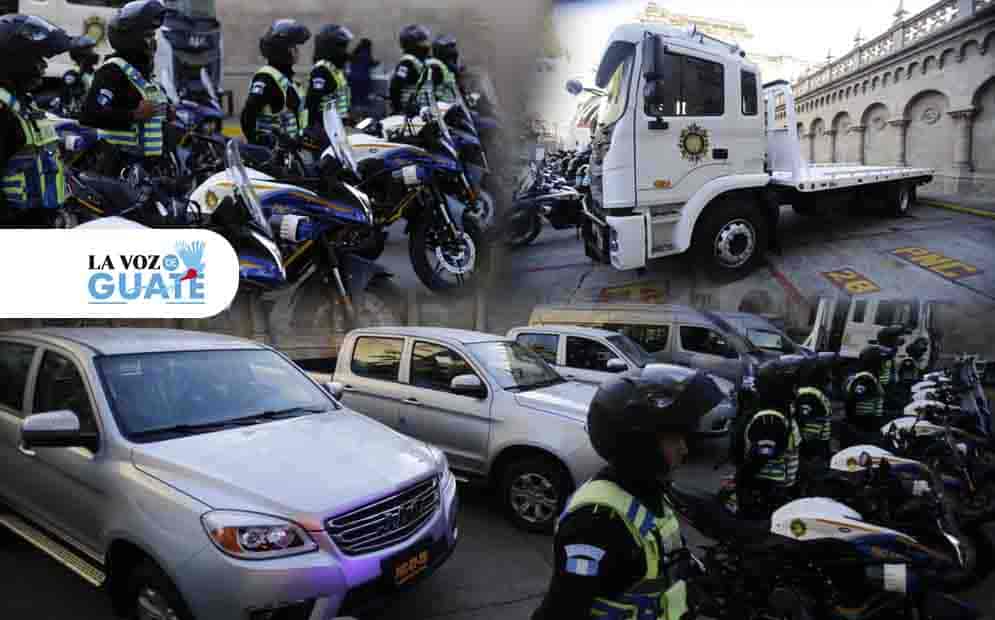 Vehículos para Tránsito de PNC: 17 motos, una grúa, un automóvil, tres picops y dos microbuses