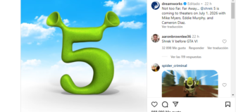 ¡La película Shrek 5 se estrenará durante el mes de julio de 2026!