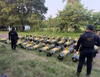 Ocultan 1 mil 217 kilos de marihuana en rollos de tela en Escuintla